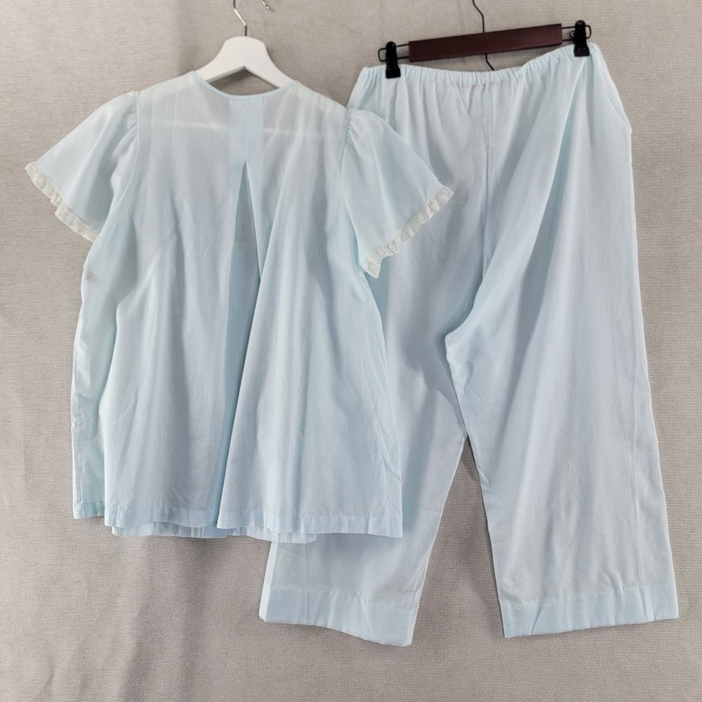 Shadowline Womens Pajamas Vtg Embroidered 2 Piece Sets Top Pants Size 36 Medium - Picture 4 of 7